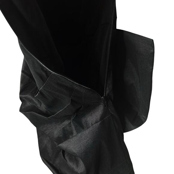 Betsey Johnson Claire Black Ruched Mini Wedding Dress Bow Whimsygoth Strapless L - Picture 15 of 16